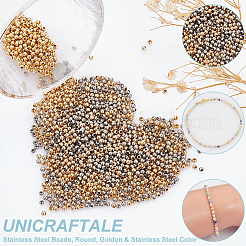 2000Pcs 2 Colors 304 Stainless Steel Beads&nbsp;STAS-UN0050-61