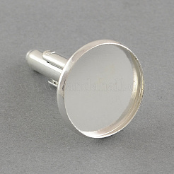 Flat Round Brass Cuff Settings&nbsp;KK-S132-16mm-KN001S