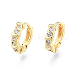 Clear Cubic Zirconia Rectangle Hoop Earrings&nbsp;EJEW-C048-05G