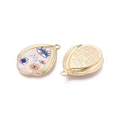 Printed Alloy Enamel Pendants&nbsp;ENAM-N071-09G-01
