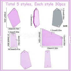 150Pcs 5 Styles Sew On Mirror Rhinestones&nbsp;MACR-SC0001-24