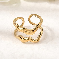 304 Stainless Steel Cuff Open Rings&nbsp;STAS-H259-03G