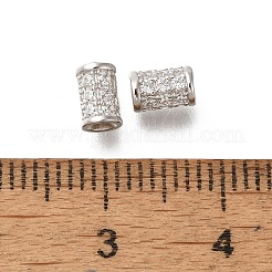 925 Sterling Silver Micro Pave Clear Cubic Zirconia Beads&nbsp;STER-M018-12P