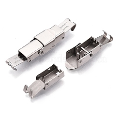 Tarnish Resistant Smooth Surface 201 Stainless Steel Watch Band Clasps&nbsp;STAS-R063-64