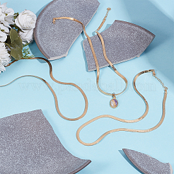 4Pcs Brass Flat Snake Chain Necklaces for Women&nbsp;NJEW-BBC0001-37