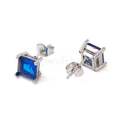 6 Pairs Tiny Cubic Zirconia Square Stud Earrings&nbsp;EJEW-G291-01B-M