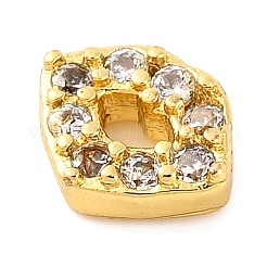 Rack Plating Brass Micro Pave Clear Cubic Zirconia Cabochons&nbsp;KK-F874-02G-01