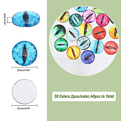 40Pcs 20 Colors Luminous Self Adhesive Glass Eyes Cabochons&nbsp;DIY-CA0006-28