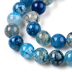 Dyed Natural Dragon Veins Agate Beads Strands&nbsp;X-G-Q462-128C-8mm