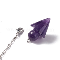 Natural Amethyst Cone Dowsing Pendulum Pendants&nbsp;G-G983-04P-01