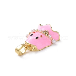 Rack Plating Brass Enamel Pendants&nbsp;KK-D060-01G-02