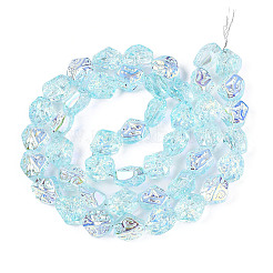 Transparency Electroplate Glass Beads Strands&nbsp;GLAA-T023-41A-06