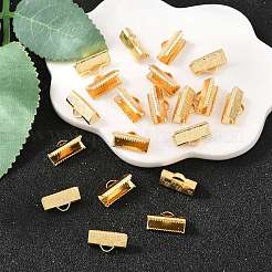 SHEGRACE Brass Ribbon Crimp Ends&nbsp;XGR0063G-58G