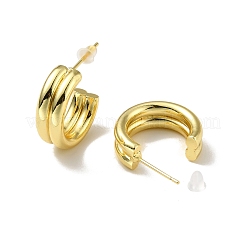 Brass C-shape Stud Earrings&nbsp;EJEW-A070-17G
