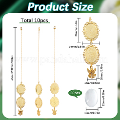 Oval Brass Graduation Cap Pendant Decoration&nbsp;HJEW-SP00004