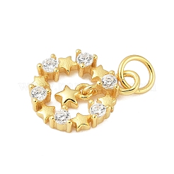 925 Sterling Silver Micro Pave Clear Cubic Zirconia Star Ring Charms&nbsp;STER-S011-05G