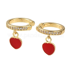 Valentine's Day Brass Micro Pave Clear Cubic Zirconia Cuff Earrings&nbsp;EJEW-Z164-24G