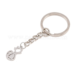 201 Stainless Steel Cat Keychains&nbsp;KEYC-TAC00008