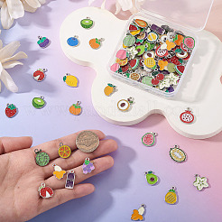120Pcs 30 Styles Fruit Alloy Enamel Charms&nbsp;ENAM-TA0003-42