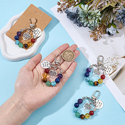 4Pcs Alloy and Natural & Synthetic Gemstone Pendant Decorations&nbsp;HJEW-MA00012