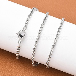 Tarnish Resistant 304 Stainless Steel Rolo Chain Necklaces&nbsp;NJEW-JN01228-03