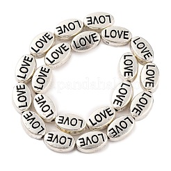 Oval with Word Love Tibetan Style Alloy Bead Strands&nbsp;X-TIBEB-O007-24-LF