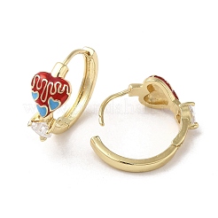 Real 18K Gold Plated Brass Heart Hoop Earrings&nbsp;EJEW-L268-024G-03