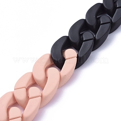 Handmade Opaque Spray Painted Acrylic Curb Chains&nbsp;AJEW-JB00620-01