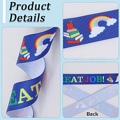 2 Rolls 2 Styles School Season Theme Polyester Colorful Printed Grosgrain Ribbon&nbsp;OCOR-GF0004-23B