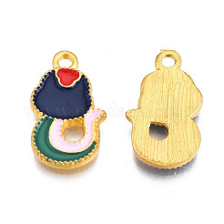 Rack Plating Alloy Enamel Pendants&nbsp;ENAM-S122-61G