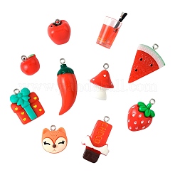 10Pcs 10 Styles Opaque Resin Imitation Vegetables Pendants&nbsp;CRES-FS0001-28
