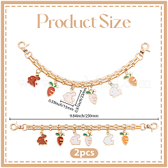 2Pcs Alloy Enamel Carrot Rabbit Tassel Iron Chain Bag Decorative Chains&nbsp;AJEW-BBC0001-07
