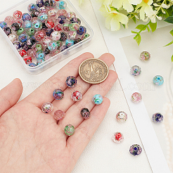 80Pcs 8 Colors Handmade Gold Sand Lampwork Beads&nbsp;LAMP-PH0001-24