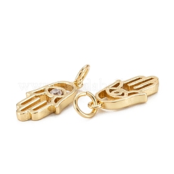 Brass Clear Cubic Zirconia Charms&nbsp;ZIRC-C024-11G