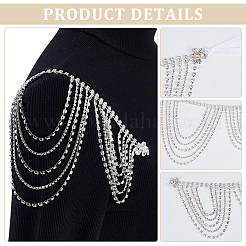 1Pc Polyester & Rhinestone Sexy Shoulder Bra Body Chain&nbsp;AJEW-WR0002-65