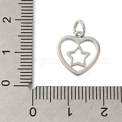 Heart Rack Plating Brass Charms&nbsp;KK-I716-21B-P