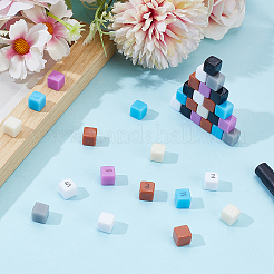 140Pcs 7 Colors Opaque Acrylic Beads&nbsp;AJEW-PA0001-04