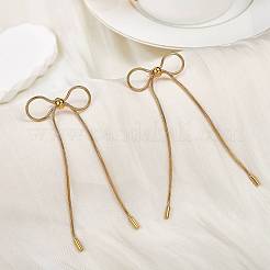 1 Pair Ion Plating(IP) 304 Stainless Steel Bowknot Stud Earrings&nbsp;EJEW-SZ0002-07