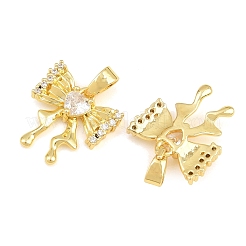 Brass Micro Pave Clear Cubic Zirconia Pendants&nbsp;CU-CBA9AB3-24G