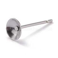 Non-Tarnish 304 Stainless Steel Stud Earring Settings&nbsp;STAS-J031-12