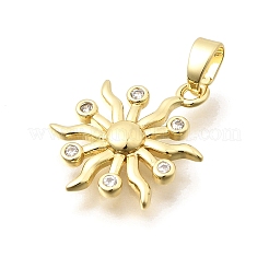 Brass Clear Cubic Zirconia Pendants&nbsp;KK-B187-04G