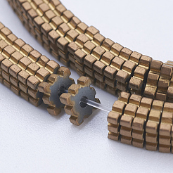 Electroplate Non-magnetic Synthetic Hematite Beads Strands&nbsp;G-J381-4x1mm-A06-F
