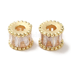 Rack Plating Brass Pave Clear Cubic Zirconia Beads&nbsp;KK-M285-29G