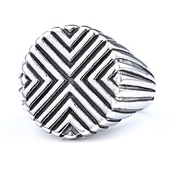 Textured 304 Stainless Steel Finger Rings for Men&nbsp;FS-WGDE9FA-06