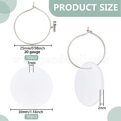 50Pcs Acrylic Round Sheet Pendants&nbsp;DIY-BC0014-03A