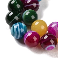 Natural Striped Agate/Banded Agate Beads Strands&nbsp;G-Z060-A01-C07