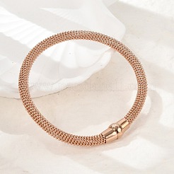304 Stainless Steel Mesh Chain Bracelets for Women Men&nbsp;BJEW-Z087-19RG