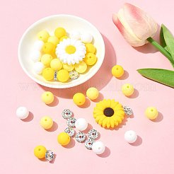 DIY Daisy Round Beads Findings Kits&nbsp;DIY-FS0010-24A