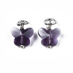 Faceted Transparent Glass Charms&nbsp;GLAA-T024-06