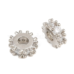 Brass Pave Clear Cubic Zirconia Beads&nbsp;CU-CBA6A75-19B-P